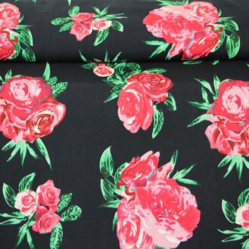 Viscose - Rosy Rose Navy