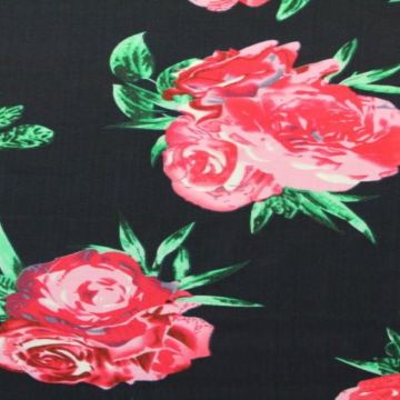 Viscose - Rosy Rose Navy