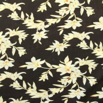 Viscose - Lovely Lillies Black/Orange