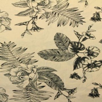 Viscose - Peony and Climbing Flowers Taupe