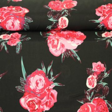 Viscose - Rosy Rose Black