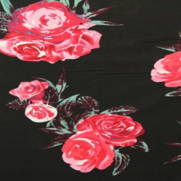 Viscose - Rosy Rose Black