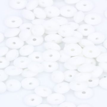 siliconen kraal plat rond wit