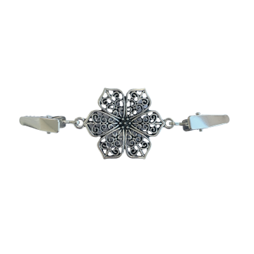 Clip Sluiting - Petal Flower Zilver