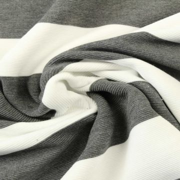 Jacquard Jersey - Big Stripes Grey