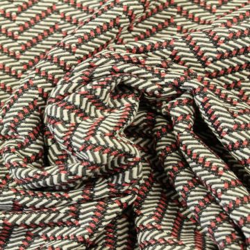 Jacquard Jersey - Stripe Zigzag Coral