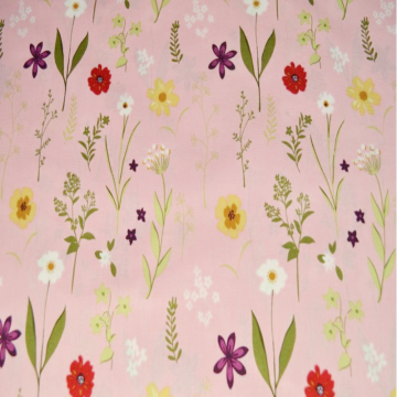 Katoen - Picking Flowers - Light Pink