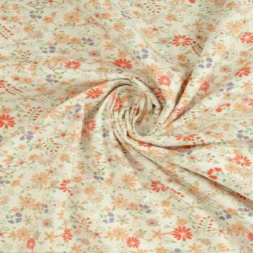 Katoen - Flowerbomb - Orange/Taupe