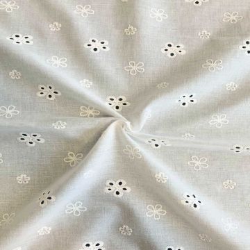 Broderie Katoen - Sweet Small Flowers - Off White