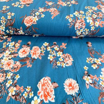 Katoen - Wild Wild Roses Dark Steelblue