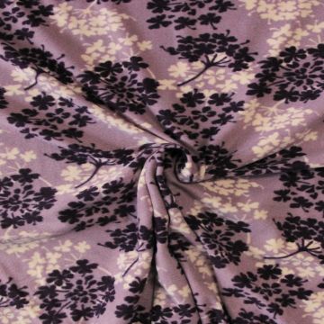 Fleece Print - Purple/White Hydrangeas on Lilac