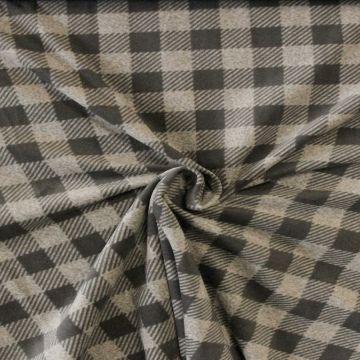 Fleece Print - Grey and Grey Squares