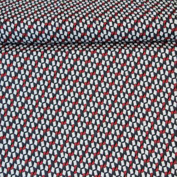 Viscose Tricot - Cubes and Stripes