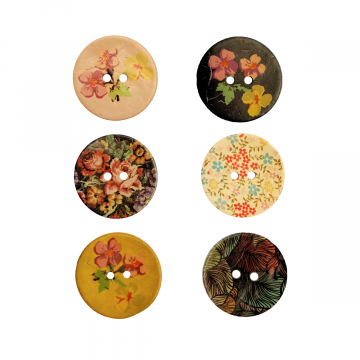 Knoop Floral Zwart - 40mm