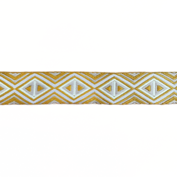 Luxe Tassenband - Triangles - Ocher/Taupe/White