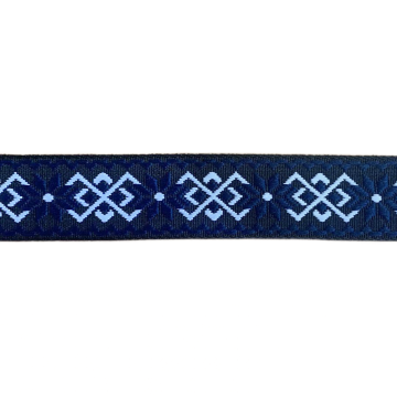 Luxe Tassenband - Snowflake - Blue/Black/White