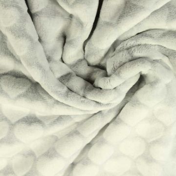 Knuffelfleece - Love Hearts Light Grey