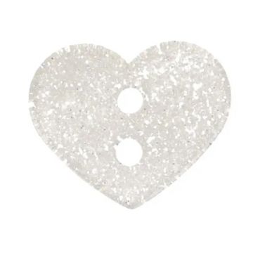 Knoop Milward - 2-gaats glitter hart Zilver 8 stuks - 13mm