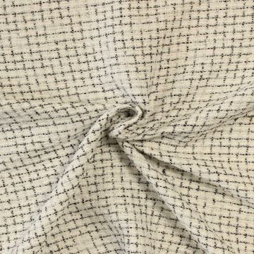 bouclé - Klein Ruitje Zwart/Wit/Zilver