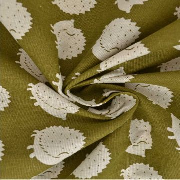 Katoen Canvas - hedgehog White/Olive Green