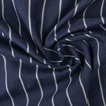Chambray - White Stripes on Dark Blue