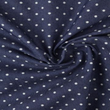 Chambray - Tiny White Dots on Dark Blue