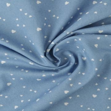 Chambray - Tiny White Hearts on Vintage Blue