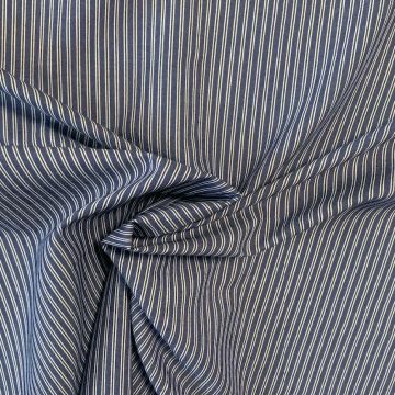 Chambray - Fine White Lines on Dark Blue