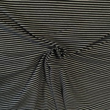 Cotton Jersey Brushed Stripes - Black/White