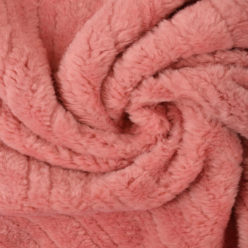 Faux Fur Stripes - Vintage Coral