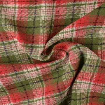 Flanel Ruiten - Mossgreen/Red/White/Black