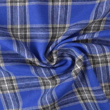 Flanel Ruiten - Bright Blue/Black/White