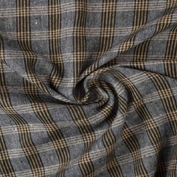 Flanel Ruiten - Camel/Black/White