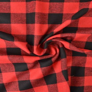 Flanel Ruiten Big - Bright Red/Black