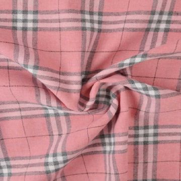 Flanel Ruiten - Pink/Grey