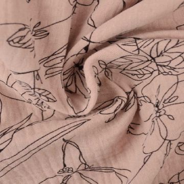 Hydrofiel - Sketch of Flowers Old Pink