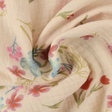 Hydrofiel - Colorful Flowers on Champagne