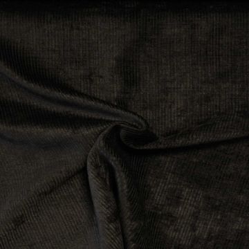 Jacquard Gobelin - Deep Black Velvet Stripes