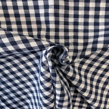 Katoen Canvas - Checkered Navy/White