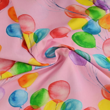 Katoen - Balloon Party on Pink