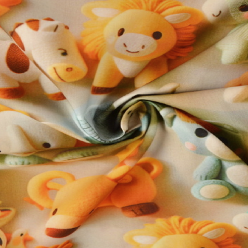Katoen - Stuffed Sweet Baby Animals on Taupe