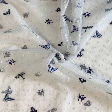 Mesh - Butterflies and Dragonflies on Light Grey