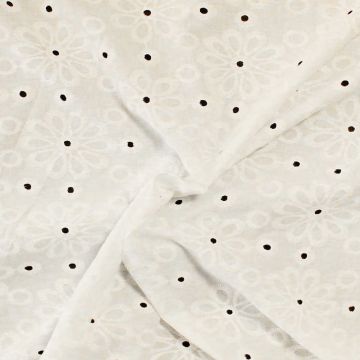 Broderie Katoen - Flowers of Summer - Off White