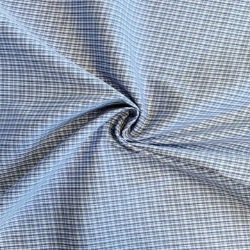 Blousestof - Ruitje - White/Soft Blue