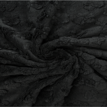 Knuffelfleece - Paw Prints - Black