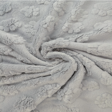 Knuffelfleece - Paw Prints - Light Grey