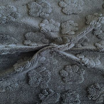 Knuffelfleece - Paw Prints - Dark Grey