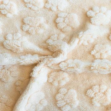 Knuffelfleece - Paw Prints - Champagne