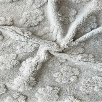 Knuffelfleece - Paw Prints - Light Grey