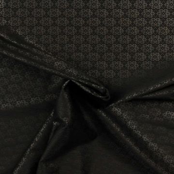 Lycra - Circle Flowers and Dots on Black